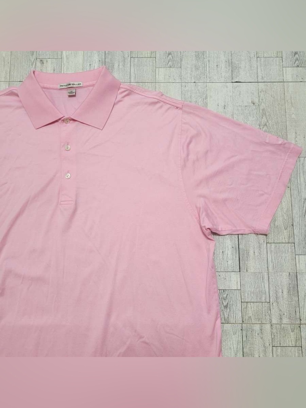 Men's Peter Millar 100% Cotton Pink Athletic Preppy Golf Polo Shirt Size XL